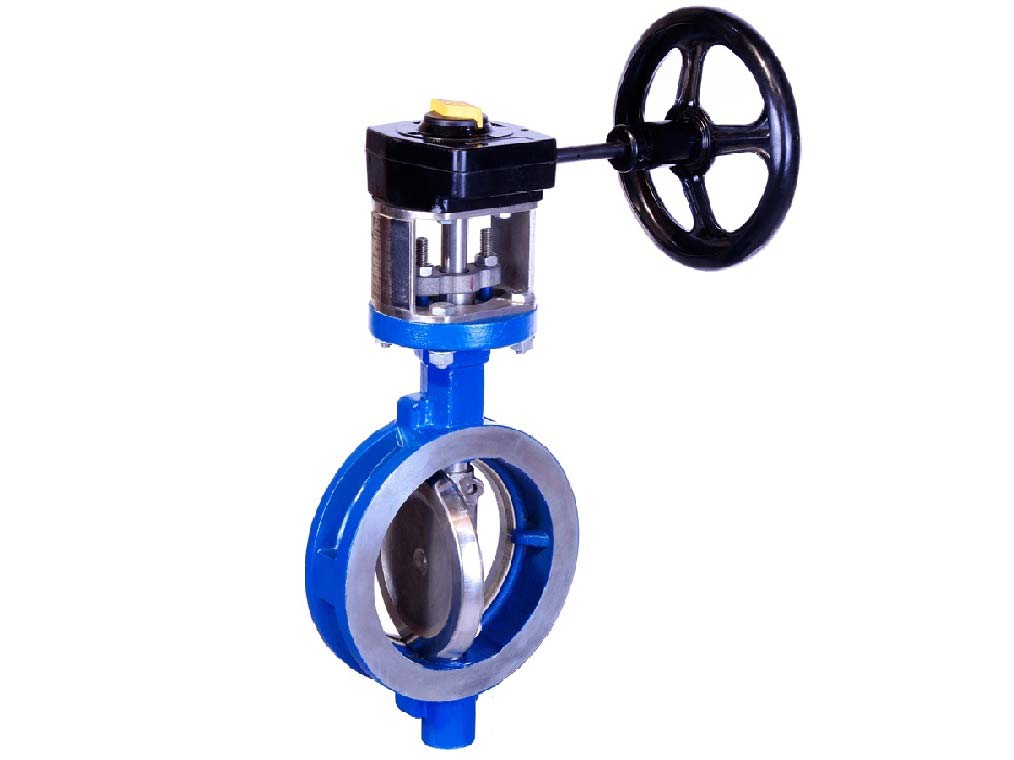 Double eccentric wafer type butterfly valve