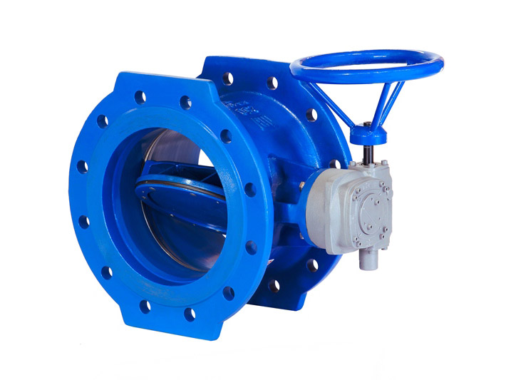 Butterfly flanged valve with hand wheel actuator
